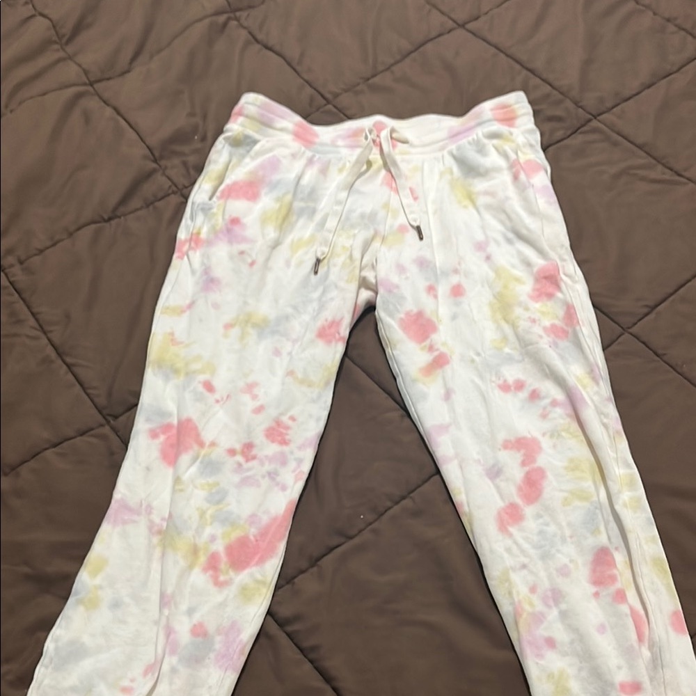 Old Navy Pink and Yellow Tie-Dye Joggers